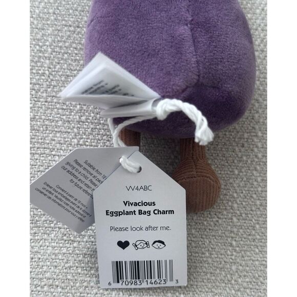 Jellycat Amuseables Vivacious EGGPLANT Bag Charm Keychain-Brand New & Authentic! - Picture 5 of 7